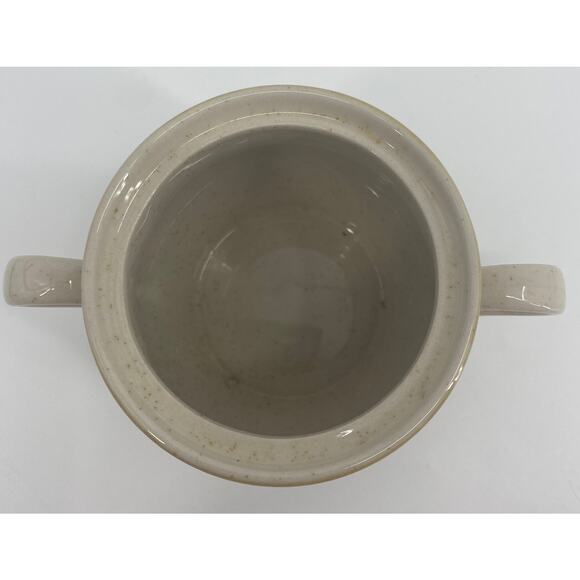 Vintage Crown Manor Stoneware Floral Garden Sugar Bowl Japan Made Flaw - Picture 3 of 5